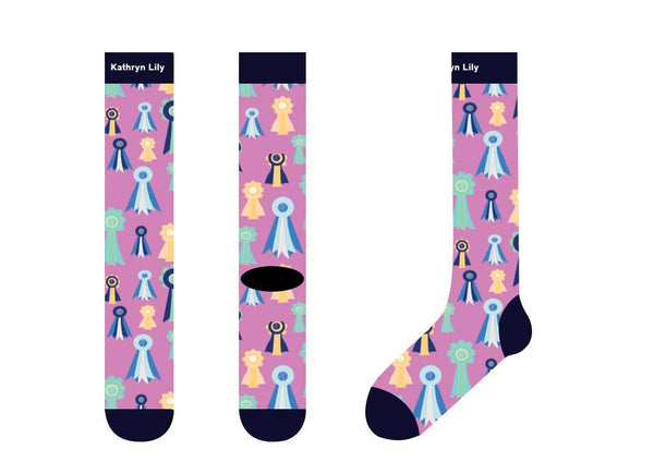 Tall Boot Socks -Pink Ribbons