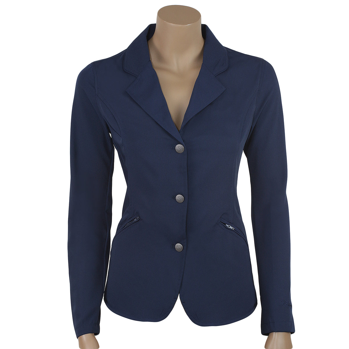 NWT Ovation Navy Destiny 4 Button Show Coat Jacket Equestrian shops Horse Size 8