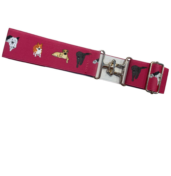 Adjustable Elastic Belt- Raspberry Horse Show Dogs