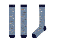 Tall Boot Socks- French Blue Ponies