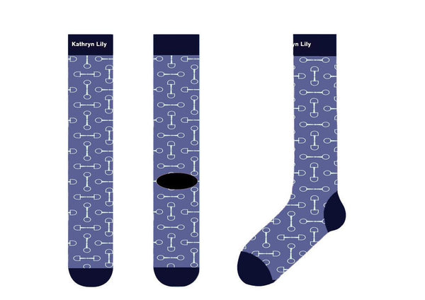 Tall Boot Socks- Blue Bits