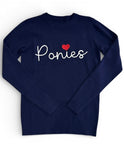 Sweater- Navy Ponies