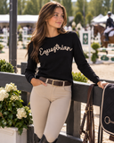 Sweater- Equestrian in Black/Tan