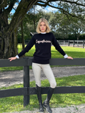 Sweater- Equestrian in Black/Tan