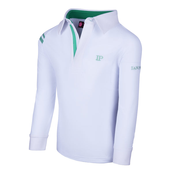 Ian Pierce ProAir3 Show Shirt- White Long Sleeve with Green