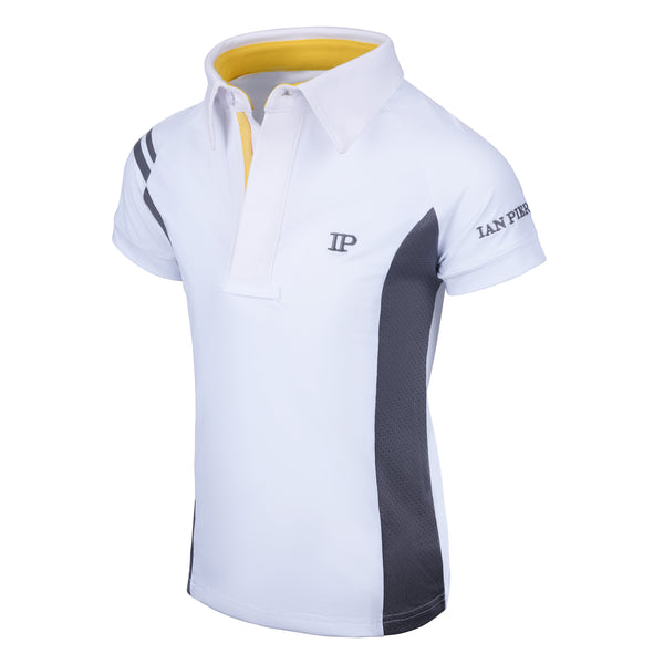 Ian Pierce ProAir3 Show Shirt- White Short Sleeve Gray/Yellow