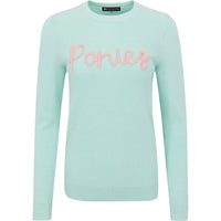 Sweater- Ponies in Mint/Peach