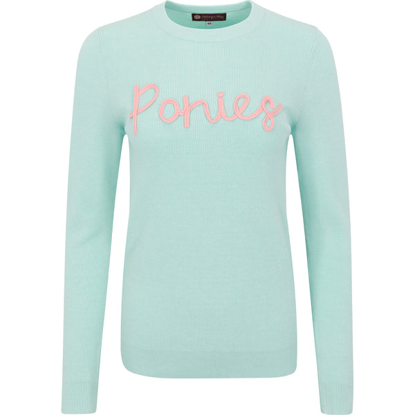 Sweater- Ponies in Mint/Peach