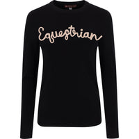 Sweater- Equestrian in Black/Tan