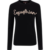 Sweater- Equestrian in Black/Tan