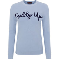 Sweater- Giddy Up in Light Blue