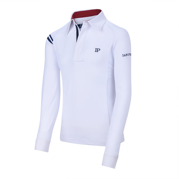Ian Pierce ProAir3 Show Shirt- White Long Sleeve Orange/Navy